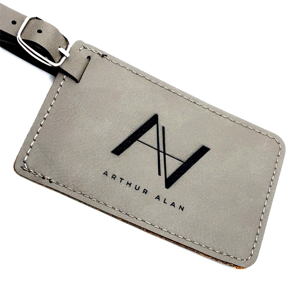 Gray Leatherette Luggage Tag | Arthur Alan